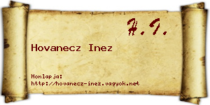 Hovanecz Inez névjegykártya